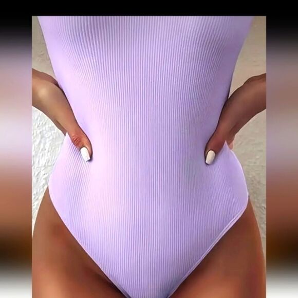 Asymmetrical One Shoulder Strap Cut Out Front Tummy Control High Cut One Piece - Picture 4 of 6